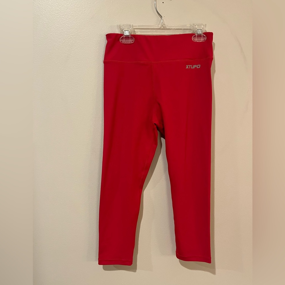Red workout leggings
